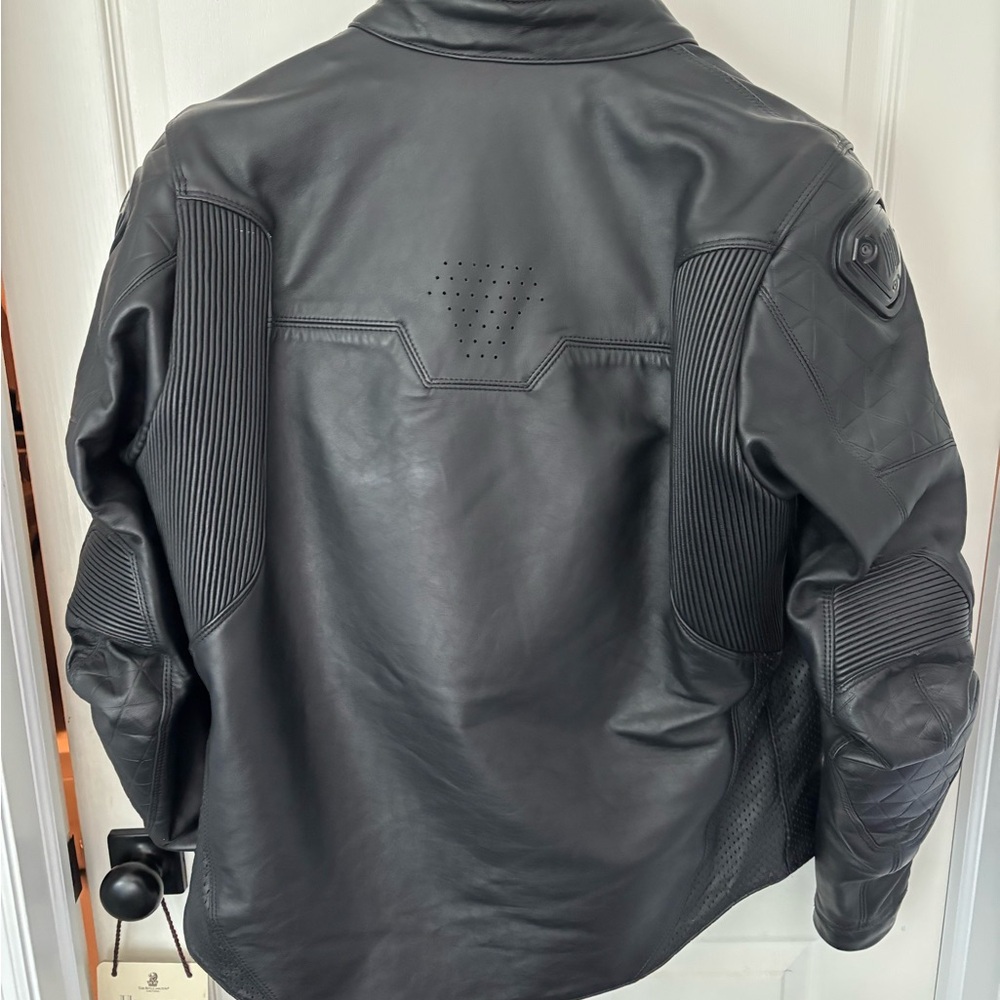 ICON 1000 Retrograde Black Motorcycle Leather Jacket - Picture 3 of 5